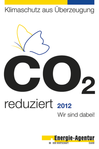 Energie-Agentur Zertifikat : CO2 reduziert, Wir sind dabei!
